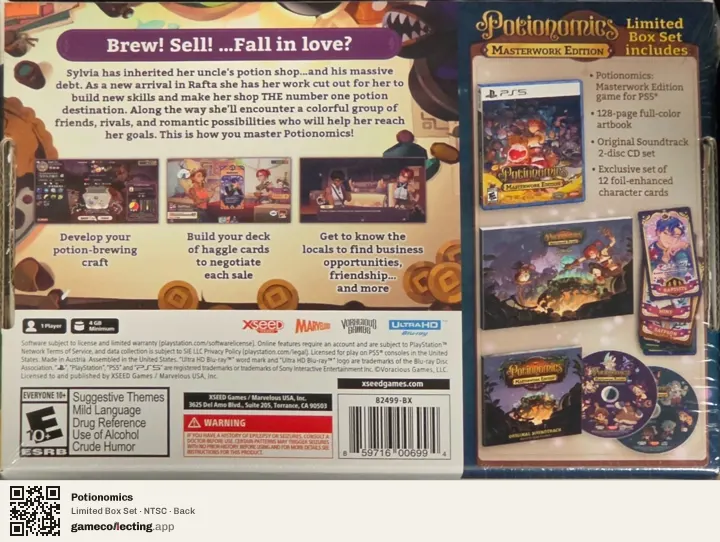 Potionomics PlayStation 5, NTSC box back