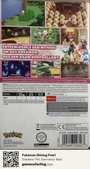 Pokémon Shining Pearl Nintendo Switch, Germany box back
