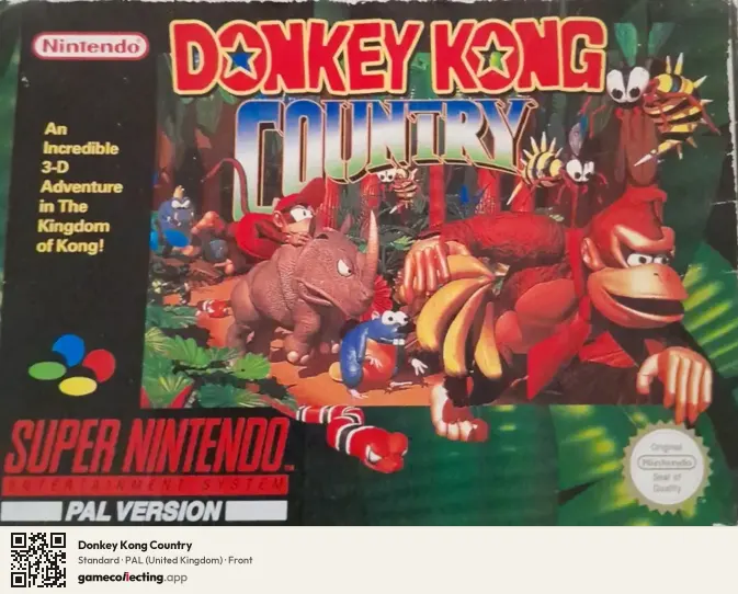 Donkey Kong Country Super Nintendo Entertainment System, United Kingdom box front