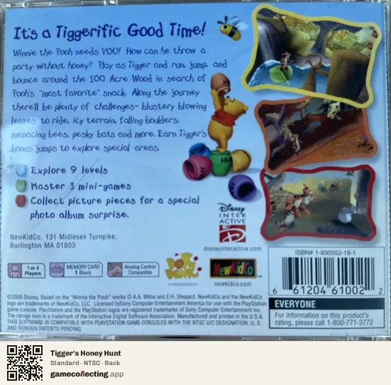 Tigger's Honey Hunt PlayStation, NTSC box back