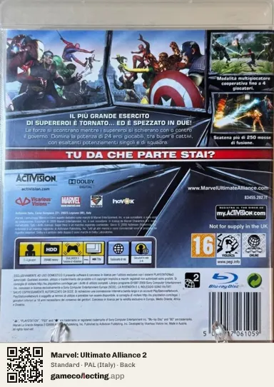 Marvel: Ultimate Alliance 2 PlayStation 3, Italy box back