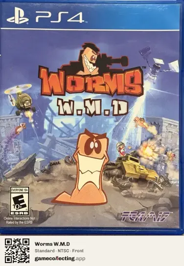 Worms W.M.D PlayStation 4, NTSC box front