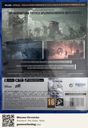 Miasma Chronicles PlayStation 5, Italy box back