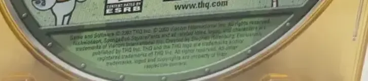 SpongeBob SquarePants: Battle for Bikini Bottom, the ESRB box on its front