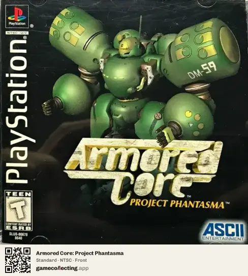 Armored Core: Project Phantasma PlayStation, NTSC box front