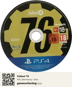 Fallout 76 PlayStation 4, PAL disc