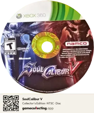 SoulCalibur V Xbox 360, NTSC disc