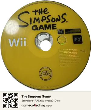 The Simpsons Game Nintendo Wii, PAL disc