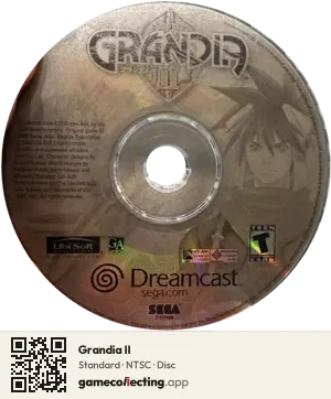 Grandia II Sega Dreamcast, NTSC disc