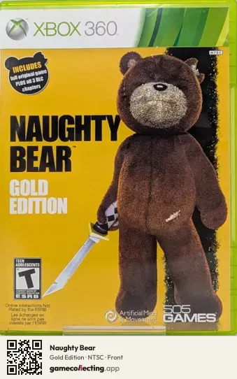 Naughty Bear Xbox 360, NTSC box front