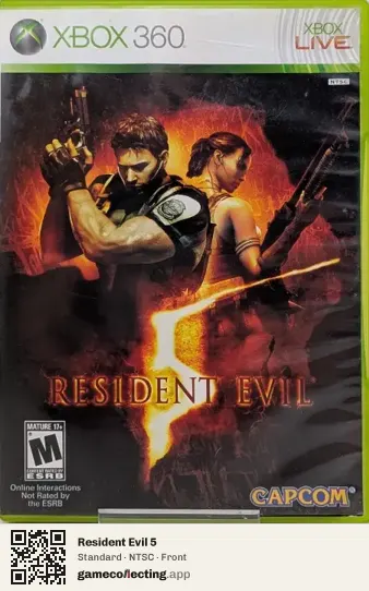 Resident Evil 5 Xbox 360, NTSC box front