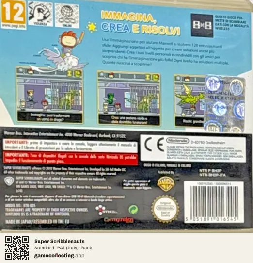 Super Scribblenauts Nintendo DS, Italy box back