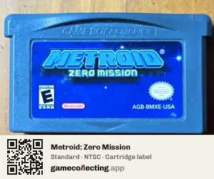 Metroid: Zero Mission Game Boy Advance, NTSC cartridge label
