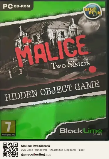 Malice: Two Sisters Computer, United Kingdom box front