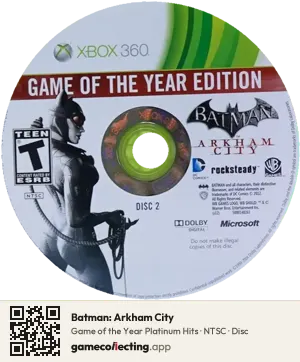 Batman: Arkham City Xbox 360, NTSC disc