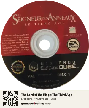 The Lord of the Rings: The Third Age Nintendo GameCube, PAL disc