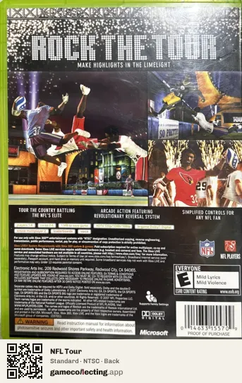 NFL Tour Xbox 360, NTSC box back
