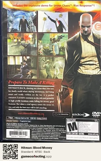 Hitman: Blood Money PlayStation 2, NTSC box back