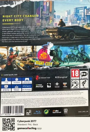Cyberpunk 2077 PlayStation 4, PAL box back