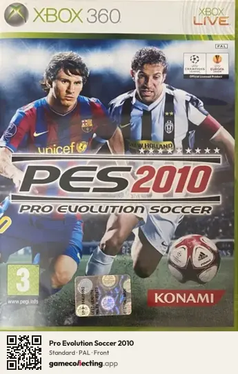 Pro Evolution Soccer 2010 Xbox 360, PAL box front