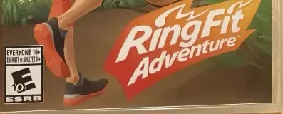 Ring Fit Adventure, the ESRB box on its front