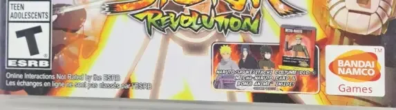 Naruto Shippuden: Ultimate Ninja Storm Revolution, the ESRB box on its front