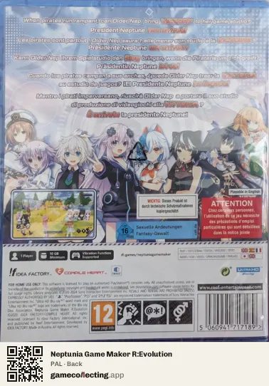 Neptunia Game Maker R:Evolution PlayStation 5, PAL box back
