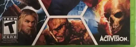 Marvel: Ultimate Alliance, the ESRB box on its front