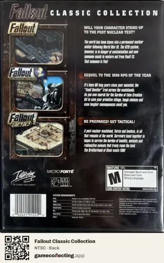 Fallout Classic Collection Computer, NTSC box back