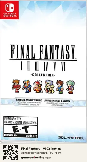 Final Fantasy I-VI Collection Nintendo Switch, NTSC box front