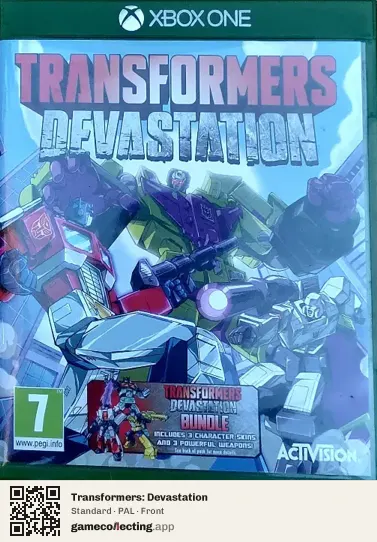 Transformers: Devastation Xbox One, PAL box front