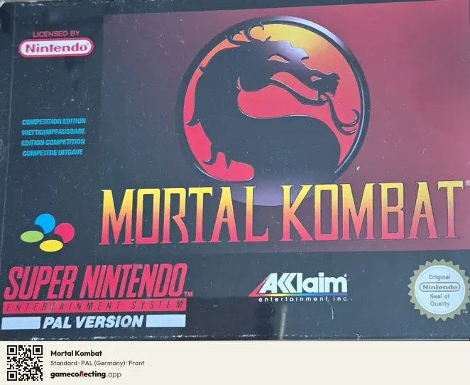 Mortal Kombat Super Nintendo Entertainment System, Germany box front