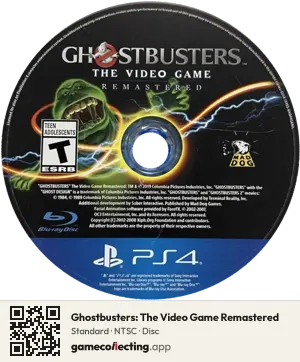 Ghostbusters: The Video Game Remastered PlayStation 4, NTSC disc