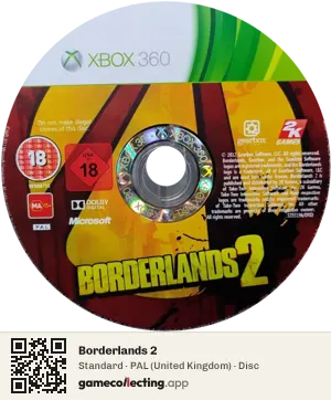 Borderlands 2 Xbox 360, PAL disc