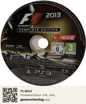 F1 2013 PlayStation 3, PAL disc