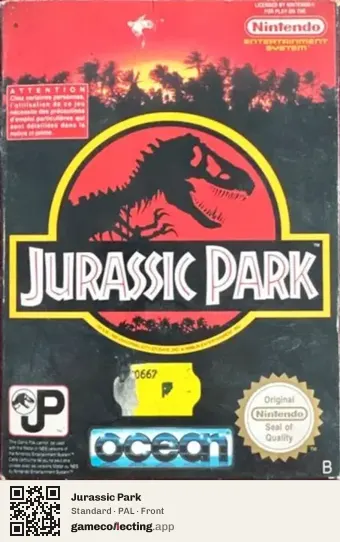 Jurassic Park Nintendo Entertainment System, PAL box front