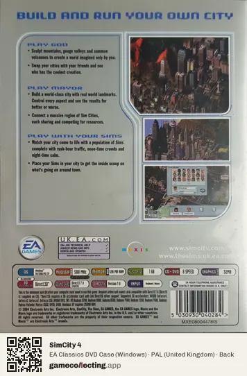 SimCity 4 Computer, United Kingdom box back