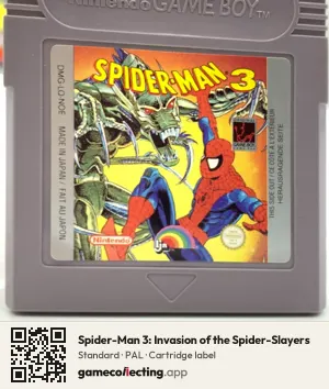 Spider-Man 3: Invasion of the Spider-Slayers Game Boy, PAL cartridge label