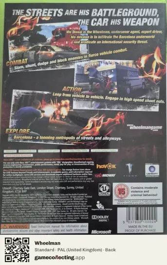 Wheelman Xbox 360, United Kingdom box back