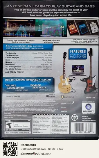 Rocksmith Computer, NTSC box back