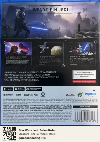 Star Wars Jedi: Fallen Order PlayStation 5, Germany box back