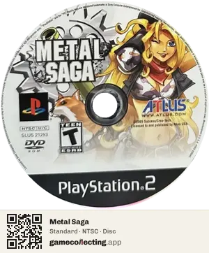 Metal Saga PlayStation 2, NTSC disc