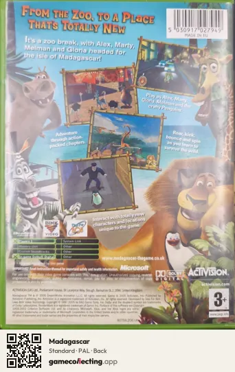 Madagascar Xbox, PAL box back