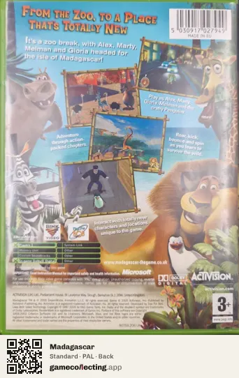 Madagascar Xbox, PAL box back
