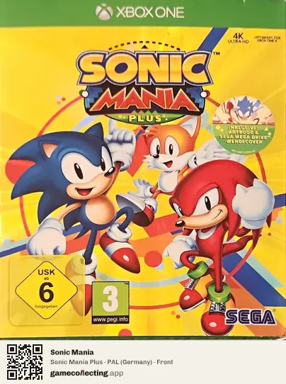 Sonic Mania Xbox One, Germany box front