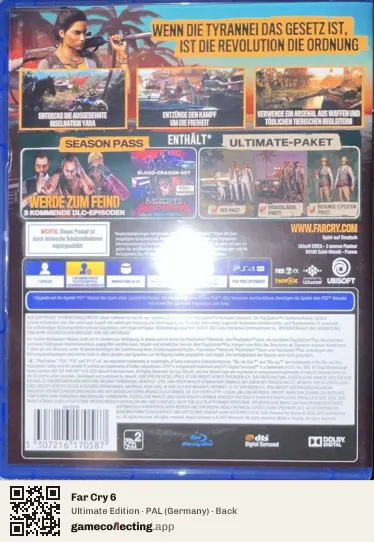 Far Cry 6 PlayStation 4, Germany box back