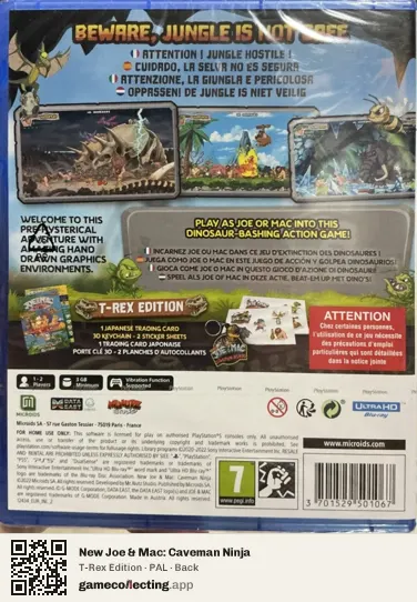 New Joe & Mac: Caveman Ninja PlayStation 5, PAL box back