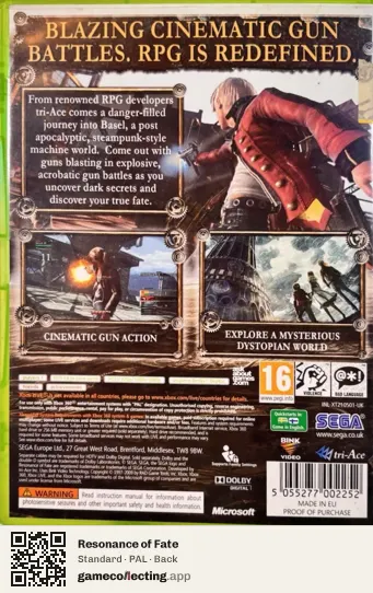 Resonance of Fate Xbox 360, PAL box back