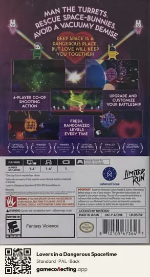 Lovers in a Dangerous Spacetime Nintendo Switch, PAL box back