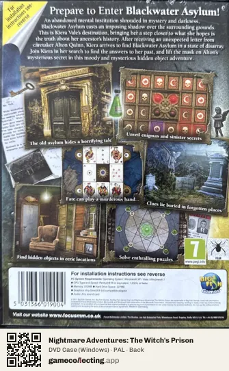 Nightmare Adventures: The Witch's Prison Computer, PAL box back
